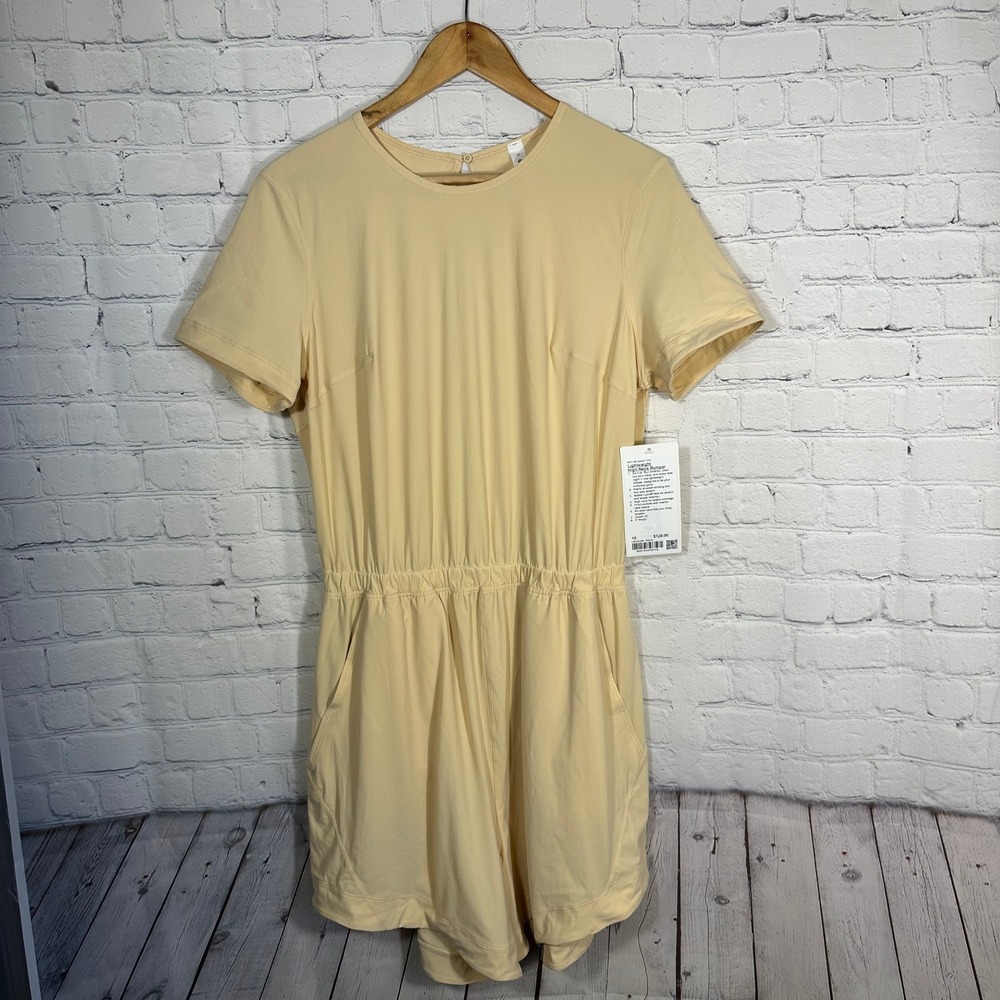 Lululemon Lightweight High-Neck Romper Peach Scone LW1DU9R PSCO Womens 10 NWT